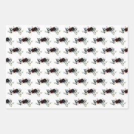 Bloemen en groen inpakpapier vel