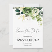 Bloemen en groen save the date (Voorkant)