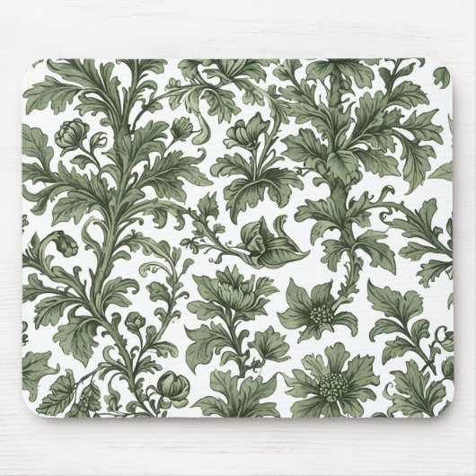 Bloemen en groene bladeren muismat (Voorkant)