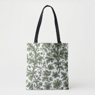 bloemen en groene bladeren tote bag