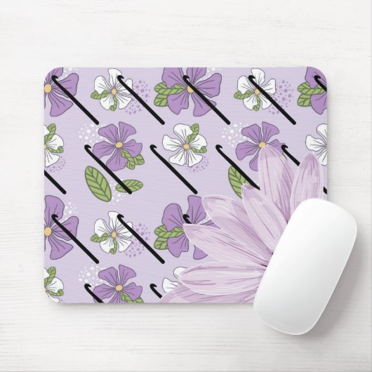 Bloemen en Haak Haak Mousepad Muismat (Met muis)