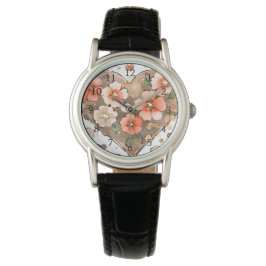 Bloemen en hart horloge