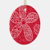 Bloemen en hart keramisch ornament (Rechts)