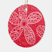 Bloemen en hart keramisch ornament (Links)