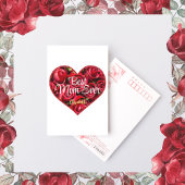 Bloemen en hart Moderne Beste Moederdag van mama o Briefkaart