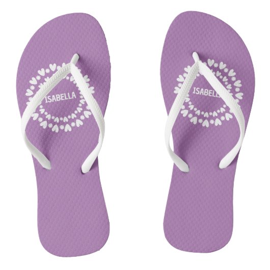 Bloemen En Hart Naam Teenslippers (Voetbed)