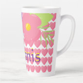 Bloemen en hart op maat latte mok (Rechts)