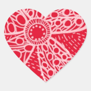 Bloemen en hart sticker