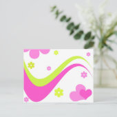 Bloemen en harten - Briefkaart (Staand voorkant)
