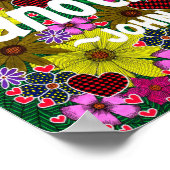 Bloemen en harten Doodle Typografie Bijbel Verse Poster (Hoek)