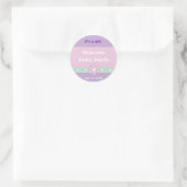 Bloemen en harten "Het is een meisje" aankondiging Ronde Sticker (Tas)