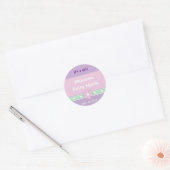 Bloemen en harten "Het is een meisje" aankondiging Ronde Sticker (Envelop)