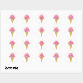 Bloemen en harten Ice Cream Cone Stickers (Vel)