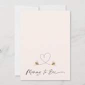 Bloemen en harten Mama to Bee Baby shower Kaart (Achterkant)