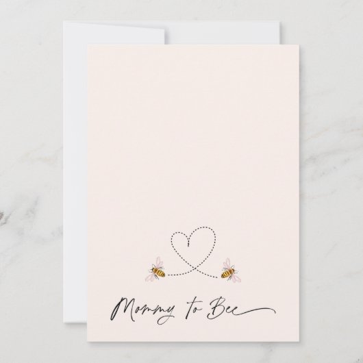 Bloemen en harten Mama to Bee Baby shower Kaart (Achterkant)
