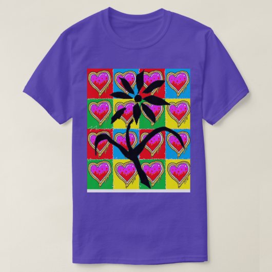 Bloemen en harten t-shirt (Design voorkant)