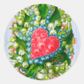 Bloemen en harten Valentijnsdag Stickers (Voorkant)