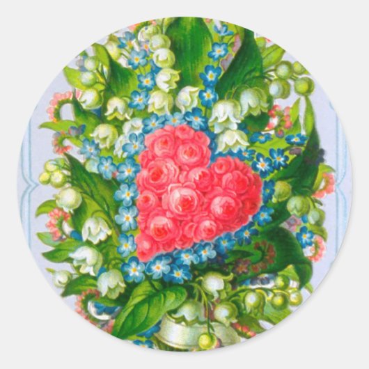 Bloemen en harten Valentijnsdag Stickers (Voorkant)
