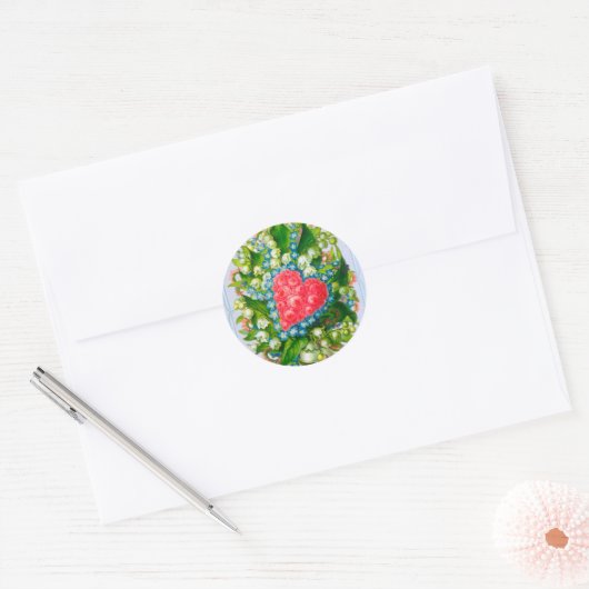 Bloemen en harten Valentijnsdag Stickers (Envelop)