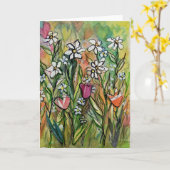 Bloemen en harten voor jou kaart (Gele Bloem)