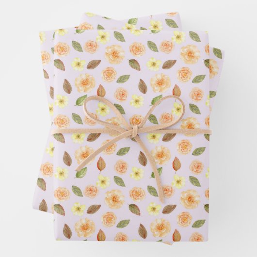 Bloemen en herfst Herfst Inpakpapier Vel (In situ)