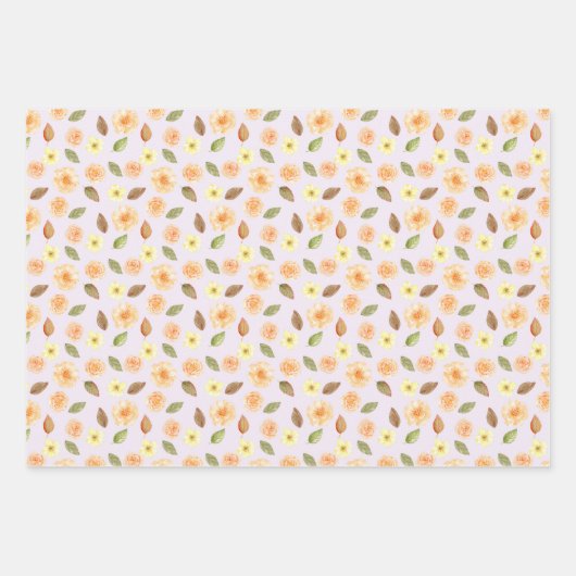 Bloemen en herfst Herfst Inpakpapier Vel (Voorkant)