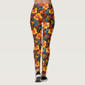 Bloemen en herfstbladeren leggings (Achterkant)