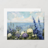 Bloemen en het Zee schilderij Briefkaart (Voorkant / Achterkant)
