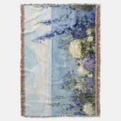 Bloemen en het Zee schilderij Deken (Voorkant Verticaal)