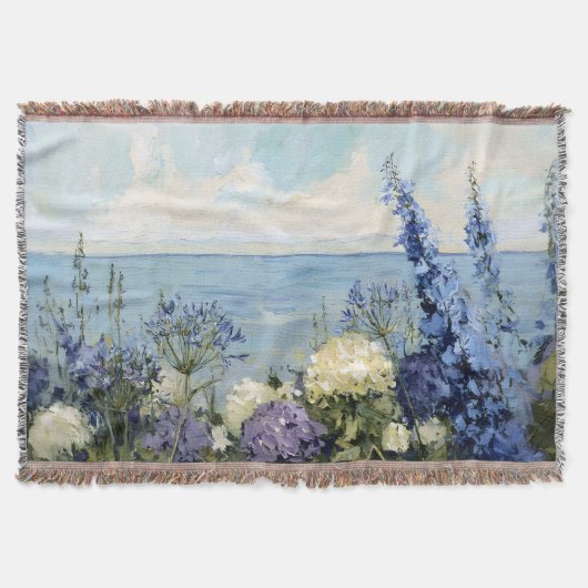 Bloemen en het Zee schilderij Deken (Voorkant)