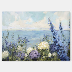 Bloemen en het Zee schilderij Magneet