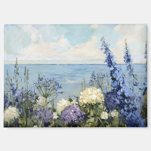 Bloemen en het Zee schilderij Magneet (Voorkant)