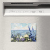 Bloemen en het Zee schilderij Magneet (Insitu (Vaatwasser))