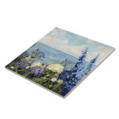 Bloemen en het Zee schilderij Tegeltje (Zijkant)