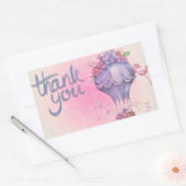 bloemen en hete luchtballon dank je  rechthoekige sticker (Envelop)