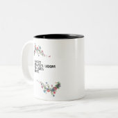 Bloemen en hoopontwerp tweekleurige koffiemok (Voorkant links)