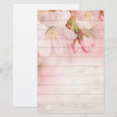 Bloemen en hout briefpapier (Voorkant / Achterkant)