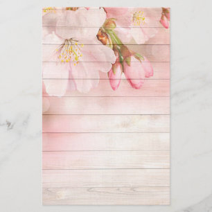 Bloemen en hout briefpapier