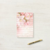 Bloemen en houten graan post-it® notes (Op bureau)