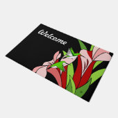 Bloemen en Hummingbird Welkomstmat Deurmat (Schuin)