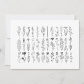 bloemen en inkttekening van kruiden bedankkaart (Voorkant)