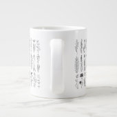 bloemen en inkttekening van kruiden grote koffiekop (Achterkant)