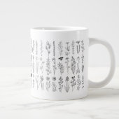 bloemen en inkttekening van kruiden grote koffiekop (Rechts)
