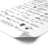 bloemen en inkttekening van kruiden poster (Hoek)