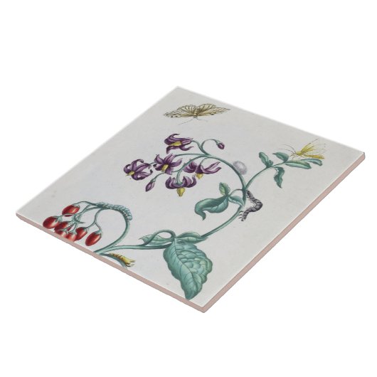  bloemen en insecten Decor Crafting Tegeltje (Zijkant)