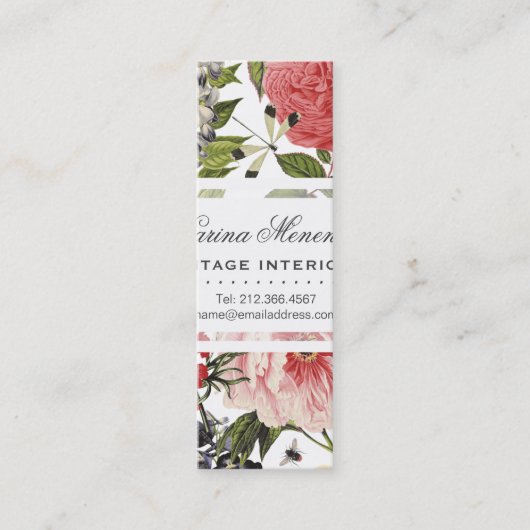  bloemen en insecten Tuinplein B Mini Visitekaartje (Voorkant)