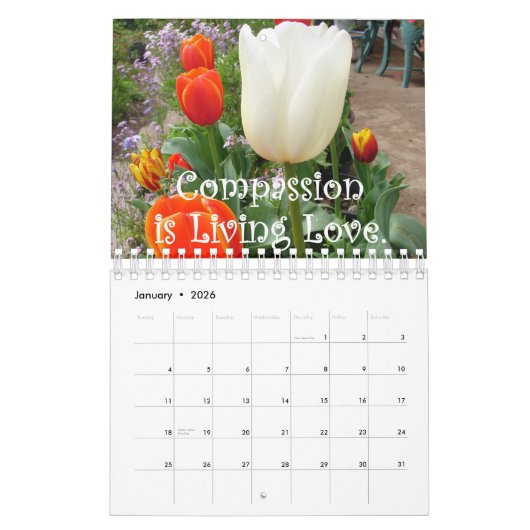 Bloemen en Inspirerend offertes Kalender (Jan 2026)