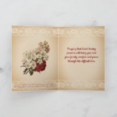 Bloemen en Kant Gepersonaliseerde Sympathie Kaart (Binnen)