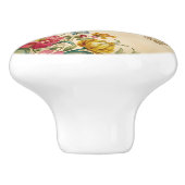  bloemen en kant keramische knop (Zijkant)