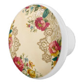  bloemen en kant keramische knop (Rechts)